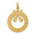 14KT Gold  Satin/Polished Christmas Wreath Charm