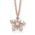 14KT Gold  Rose Gold Cubic Zirconia Snowflake with 1in ext. Necklace