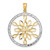 14KT Gold  with Rhodium D/C Circle Snowflake Charm