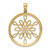 14KT Gold  with Rhodium D/C Circle Snowflake Charm