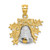 14KT Gold  Two-Tone 3-D Christmas Bell and Holly Charm