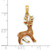 14KT Gold  3-D Enamel Red Nosed Reindeer Charm