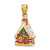 14KT Gold  3-D Enamel Gingerbread House Charm