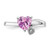 Sterling Silver Created Pink Sapphire and Diamond Heart Ring RLS6160/CRPKSA-SSAAB