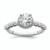 14K White Gold Halo Plus (Holds 1 carat (6.5mm) Round Center) 1/2 carat Diamond Semi-mount Engagement Ring RM8676E-100-WAA