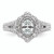 14K White Gold Vintage Halo (Holds 1/2 carat (5.2mm) Oval Center) 1/2 carat Diamond Semi-mount Engagement Ring RM8724E-050-WAA
