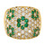 18k Yellow Gold Polished Emerald and Diamond Flower Ring 1363902-8Y-6