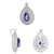 Pear-shaped Blue Sapphire Split Halo Pendant in 14KT Gold KP3886