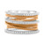 White & Rose Gold  Stacked Coil Pave Ring in 14KT Gold mr736