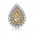 Pear Shape Fancy Yellow Diamond Pendant in 14KT Gold NP682