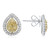 Pear Shape Fancy Yellow Diamond Earrings in 14KT Gold NE924