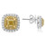 Cushion Fancy Yellow Diamond Earrings in 14KT Gold NE968