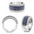 White Gold  Halfway Sapphire and Diamond Band in 14KT Gold NR894