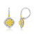 Cushion Fancy Yellow Diamond Earrings in 14KT Gold KE5742