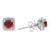 Cushion Ruby Earrings in 14KT Gold NE665A