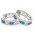14k White Gold Diamond and Sapphire Huggie Earrings 1.00 CTW