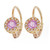 14k Yellow Gold Diamond and Pink Sapphire Huggie Earrings 0.95 CTW