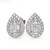 Diamond Emerald Cluster Stud Earrings in 14K White Gold  0.90 CTW