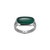 Sterling Silver  Elle "Allure" Rhodium Plated Genuine Malachite East West  Ring Sz 6