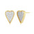 Sterling Silver  Elle "Long Love" Yellow Gold And Rhodium Plated Cubic Zirconia Heart Post Earring