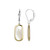 Sterling Silver  Elle "Allure" Rhodium And Yellow Gold Plated Mop Leverback Earring