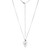 Sterling Silver  Elle"Long Love" Rhodium Plated Matt Finish Cubic Zirconia Heart Pendant On Oval Rolo Chain 32"+5"
