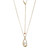 Sterling Silver  Elle "Satelite" Yellow Gold Plated White Moonstone And Moisterling Silver Anite  Pendant On Rolo Chain 17"+3"