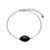 Sterling Silver  Elle "Pebble" Rhodium Plated Black Agate Bracelet 6.75"+1.25"