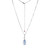 Sterling Silver  Elle "Ethereal Drops" Rhodium Plated Synthetic Blue Topaz And White Mother Of Pearl  Doublet With Cubic Zirconia Pendant On Round Box Chain 17"+3"