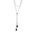 Sterling Silver  Elle "Ethereal Drops" Rhodium Plated Black  Agate Necklace On A 30" Box Chain