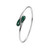 Sterling Silver  Elle "Ethereal Drops" Rhodium Plated Malachite Bangle 6.75"