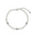 Sterling Silver  Elle "Luna" Rhodium Plated Pearl And Cubic Zirconia Bracelet 7" + 1.5"