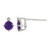 Sterling Silver  Elle "Birthstone" Rhodium Plated Genuine African Amethyst And Lab Grown Diamond 2-1Pt(F/C H-I/I1) Post  Stud Earring