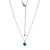 Sterling Silver  Elle "Birthstone" Rhodium Plated Created Emerald  With Lab Grown Diamond 1-2Pt(F/C H-I/I1) On Faceted Diamond Cut Cable Chain 17" + 2"