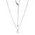 Sterling Silver  Elle "Birthstone" Rhodium Plated Created Opal With Lab Grown Diamond 1-2Pt(F/C H-I/I1) On Faceted Diamond Cut Cable Chain 17" + 2"