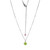 Sterling Silver  Elle "Birthstone" Rhodium Plated Genuine Peridot With Lab Grown Diamond 1-2Pt(F/C H-I/I1) On Faceted Diamond Cut Cable Chain 17" + 2"