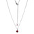 Sterling Silver  Elle "Birthstone" Rhodium Plated Genuine Garnet With Lab Grown Diamond 1-2Pt(F/C H-I/I1) On Faceted Diamond Cut Cable Chain 17" + 2"