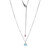 Sterling Silver  Elle "Birthstone" Rhodium Plated Genuine Sky Blue Topaz With Lab Grown Diamond 1-2Pt(F/C H-I/I1) On Faceted Diamond Cut Cable Chain 17" + 2"