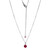 Sterling Silver  Elle "Birthstone" Rhodium Plated Created Ruby With Lab Grown Diamond 1-2Pt(F/C H-I/I1) On Faceted Diamond Cut Cable Chain 17" + 2"