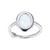 (Xwwelle)Sterling Silver  Rhod Pltd Ring #Op17 Created Opal(Fire&Snow) All (Cab)Ov 10X7Mm #6