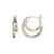 Sterling Silver  Elle " Simpatico" Rhodium And Gold Plated Hoop Earring 14Mm & 10Mm