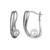 Sterling Silver  Elle " Caramel " Rhodium Plated White Shell Pearl 6 - 6.5Mm Hoop Earring