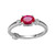 Sterling Silver  Elle "Holiday Stars"  Ring With Lab Created Ruby (Oval Shape 6X4Mm) And Lab Grown Diamond (Total Weight 3Pt, F/C, H-I/I1), Size 6, Rhodium Plated