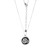 Sterling Silver  Elle "Protect Air "  Rhodium Plated 16Mm Round Blue Gold Stone & Pave Cz Cloud Motif Necklace 18"+ 2" Extension
