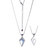 Sterling Silver  Elle"Iceberg" Rhodium Plated Genuine White Mother Of Pearl & Synthetic Blue Topaz Doublet 16.8X10.5Mm With Cz Necklace 18"+ 2" Extension