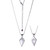 Sterling Silver  Elle"Iceberg" Rhodium Plated Genuine White Mother Of Pearl & White Crystal Doublet 16.8X10.5Mm With Cz Necklace 18"+ 2" Extension