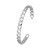 Sterling Silver  Elle "Ovation" Rhodium Plated 6Mm High Polish Link Cuff Bangle 6.5"