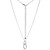 Sterling Silver  Elle "Ovation" Rhodium Plated Oval Link With Pave Cz Necklace 17"+3" Extension