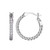 Sterling Silver  Elle "Nautical" Rhodium Plated Rope Finish With 1.5Mm Round Cz 18Mm Round Hoop