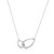 Sterling Silver  Elle "Caramel" Rhodium Plated Interlocking Oval Link (32X16Mm) & Pave Cz Necklace 16"+3" Extension